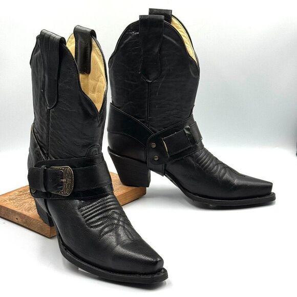 Corral Black Western Heeled Boots with Buckle - Picture 14 of 14